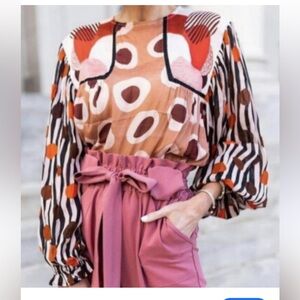 BI^nk London x Anthropologie MIRANDA PEASANT Blouse Top Shirt blank anthro boho